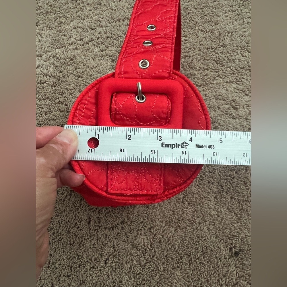 New Anthropologie quilted barrel bag red floral quilt design shoulder cloth - Picture 17 of 17